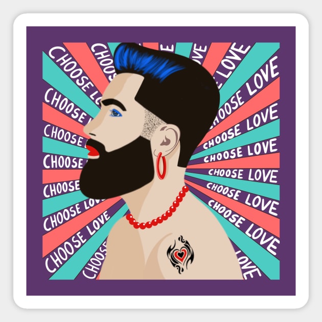 Choose Love Queer Magnet by RoeArtwork